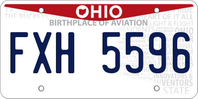 OH license plate FXH5596