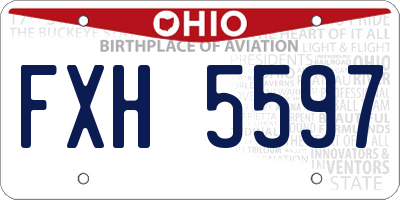 OH license plate FXH5597