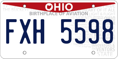 OH license plate FXH5598