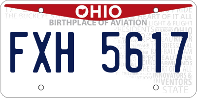 OH license plate FXH5617