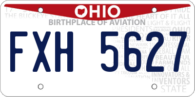 OH license plate FXH5627