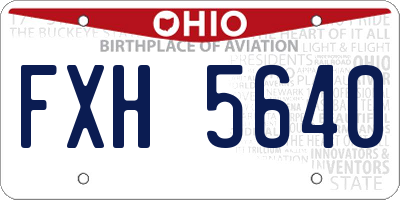 OH license plate FXH5640