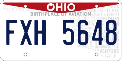 OH license plate FXH5648