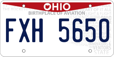 OH license plate FXH5650