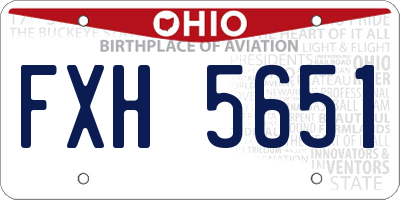 OH license plate FXH5651
