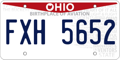 OH license plate FXH5652