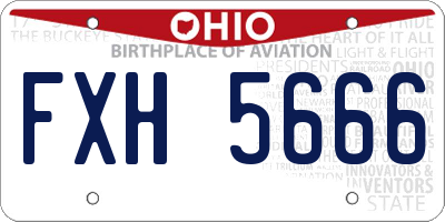 OH license plate FXH5666