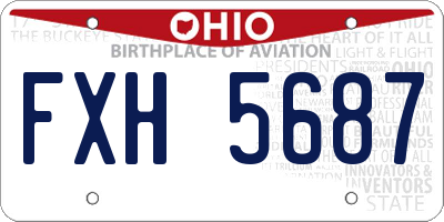 OH license plate FXH5687