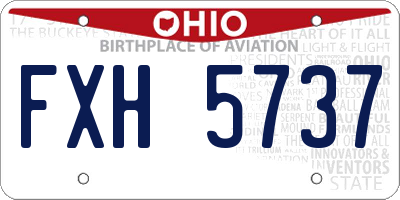 OH license plate FXH5737