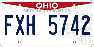 OH license plate FXH5742
