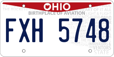 OH license plate FXH5748
