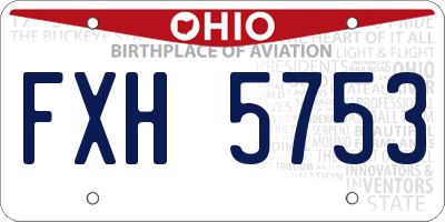 OH license plate FXH5753