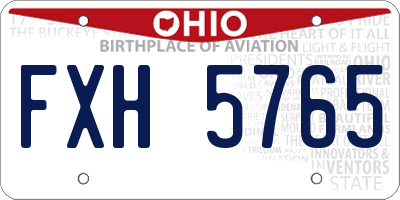 OH license plate FXH5765