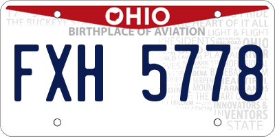 OH license plate FXH5778