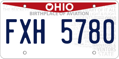 OH license plate FXH5780
