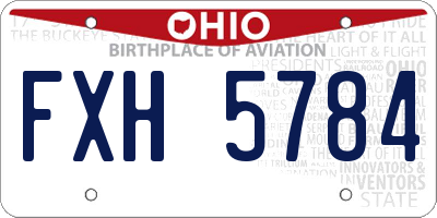 OH license plate FXH5784