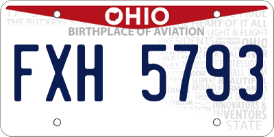 OH license plate FXH5793