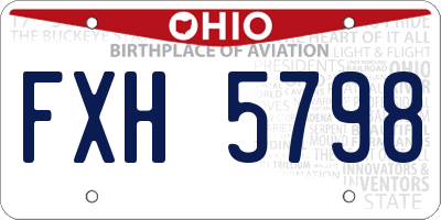 OH license plate FXH5798