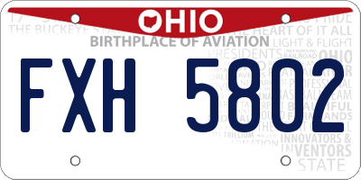 OH license plate FXH5802