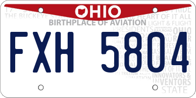 OH license plate FXH5804