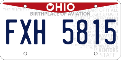 OH license plate FXH5815