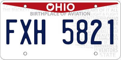 OH license plate FXH5821