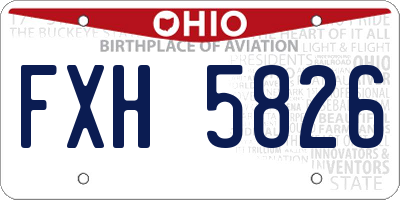 OH license plate FXH5826