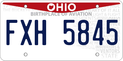 OH license plate FXH5845