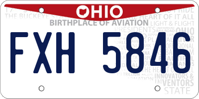 OH license plate FXH5846