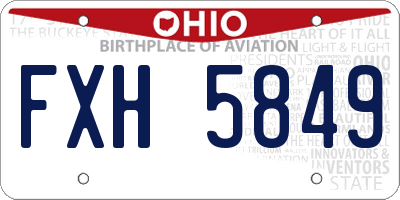 OH license plate FXH5849