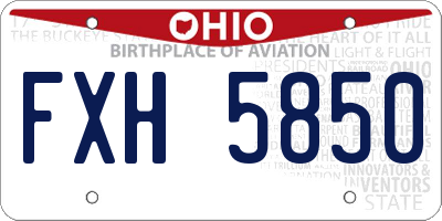 OH license plate FXH5850