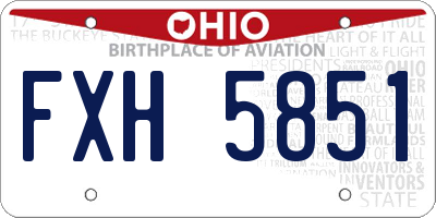 OH license plate FXH5851