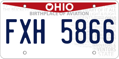 OH license plate FXH5866