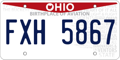 OH license plate FXH5867