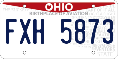 OH license plate FXH5873