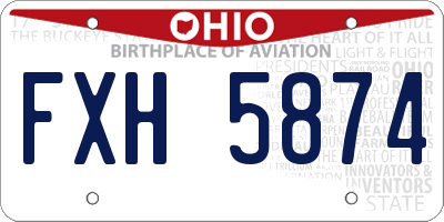 OH license plate FXH5874