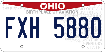 OH license plate FXH5880