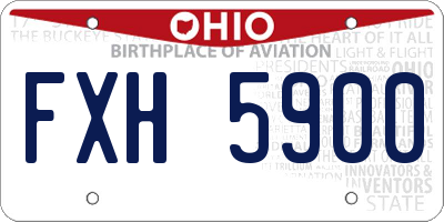 OH license plate FXH5900