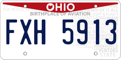 OH license plate FXH5913