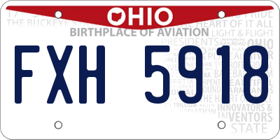 OH license plate FXH5918
