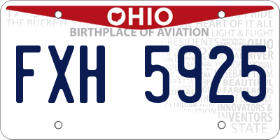 OH license plate FXH5925