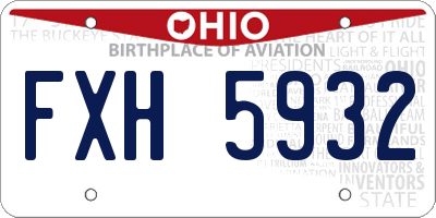 OH license plate FXH5932