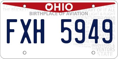 OH license plate FXH5949