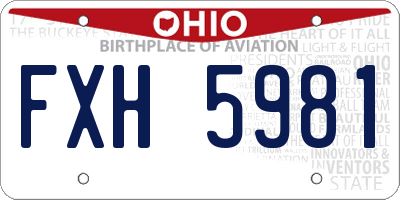 OH license plate FXH5981