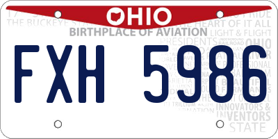 OH license plate FXH5986