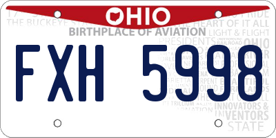 OH license plate FXH5998