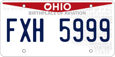 OH license plate FXH5999