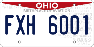 OH license plate FXH6001