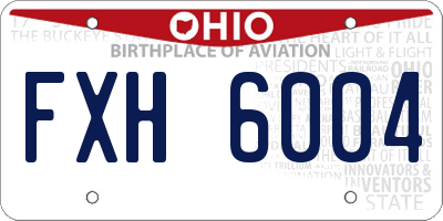 OH license plate FXH6004