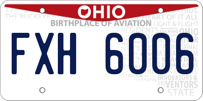 OH license plate FXH6006
